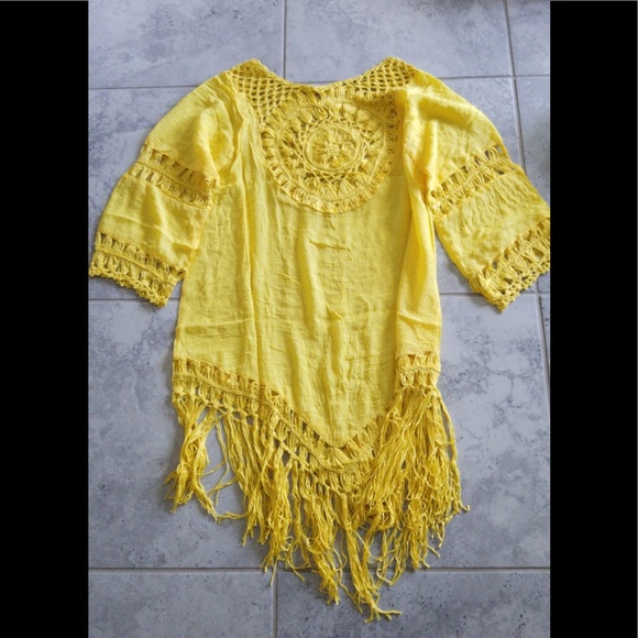 Tassel Beach Dress V Neck White Cover Up Swimsuit - Picture 14 of 15